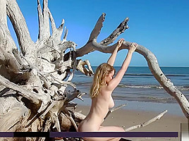 Beautiful girl nude at beach