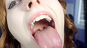 Beautiful redhead tongue fetish