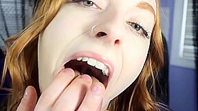 Beautiful redhead tongue fetish