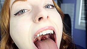 Beautiful redhead tongue fetish