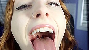 Beautiful redhead tongue fetish