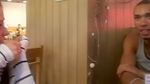 Bella Margo in vacation porn video with a couple in a hotel room