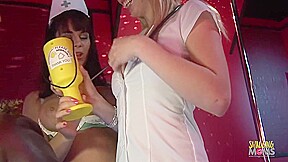 Big Boob Nurses Want To Share A Cock In The Strip Club