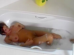 Big Titted German Lady Enjoy Masturbating While Taking A Shower