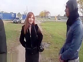 Big Titty Redhead bj in a park