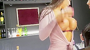 Big boobs girls enjoy slapping their fingers against their pussy lips