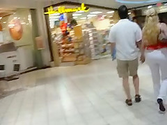 Big booty blonde MILF at the mall