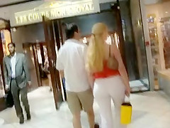 Big booty blonde MILF at the mall