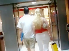 Big booty blonde MILF at the mall