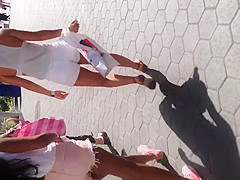 Big booty teen 18+ in white shorts