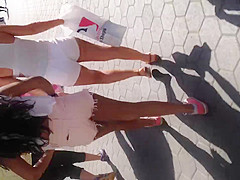 Big booty teen 18+ in white shorts