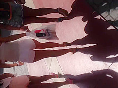 Big booty teen 18+ in white shorts