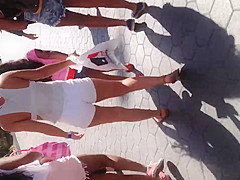 Big booty teen 18+ in white shorts