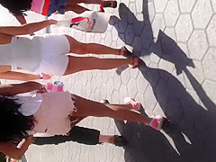 Big booty teen 18+ in white shorts