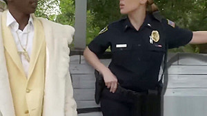 Big butt MILF cops demanding a raw black rod as a bribe