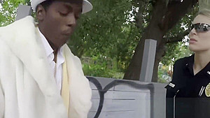Big butt MILF cops demanding a raw black rod as a bribe