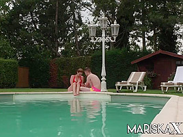 Big tit MILF Sandy Lou gets fucked outdoors