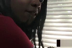 Bigass ebony femboi jerks her cock