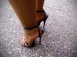 Black Patent Domina Sandals 5,5inch Heels