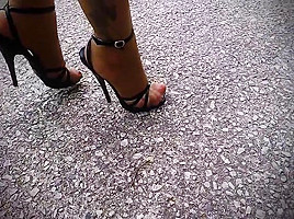 Black Patent Domina Sandals 5,5inch Heels