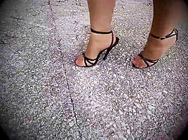 Black Patent Domina Sandals 5,5inch Heels