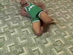 Black guy struggle and tickled