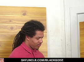 BlackGodz - White Frat Boy Dominated With Dildo By BBC Hunk