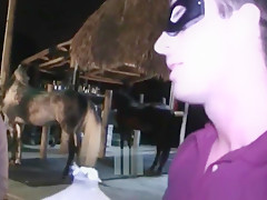 Blindfolded twinks tugging dongs at hazing