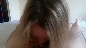Blonde Amateur Blowjob and Cum in Mouth