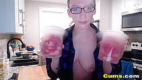 Blonde Babe on her Naked Cooking Show