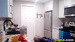 Blonde Babe on her Naked Cooking Show