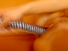 Blonde German Milf Enjoy A Thick Dildo Deep Inside Her Holes