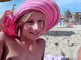 Blonde German milfs enjoy double penetration with strap-on pool side