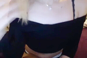 Blonde Hot Shemale Jerks On Cam