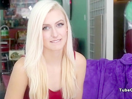 Blonde Sexy teen 18+ Alexa gets her pussy filled with creampie