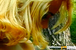 Blonde Shemale Gets Her Tight Asshole Smashed Outdoor By A Handsome Guy