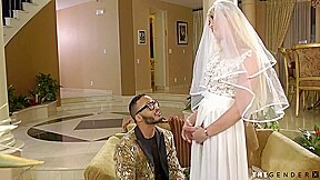 Blonde Tgirl Sucked Off And Breeded In Interracial Duo