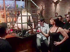 Blonde butt fucked in public bar