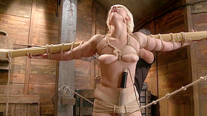 Blonde college student 18+ toyed on hogtie