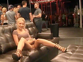 Blonde in the pub