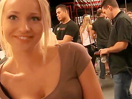 Blonde in the pub