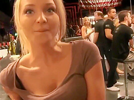 Blonde in the pub