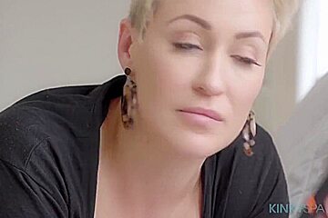 Blonde woman, Ryan Keely is having casual sex with her masseur, instead of getting a massage