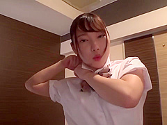 Blowjob in a swimsuit and cock in uniform