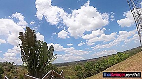 Blowjob in public from his sexy Asian girlfriend somewhere in Thailand