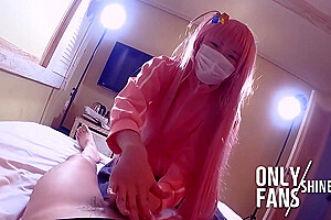 Bocchi The Rockcosplayer Handjob, Footplay, Japanese Crossdresser Femboy Anime Cosplay  14