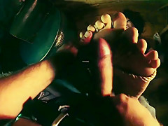 Bondage Dirty Soles Footjob from Goth Girl