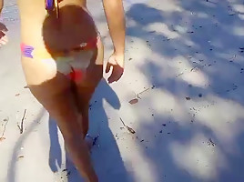 Brazillian couple having fun on the beach 1