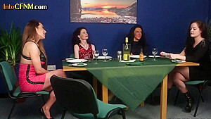 British Femdom Group Blowing Lucky Dudes Dick
