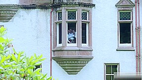 Brunette Girl Bangs With Two Neighbors
